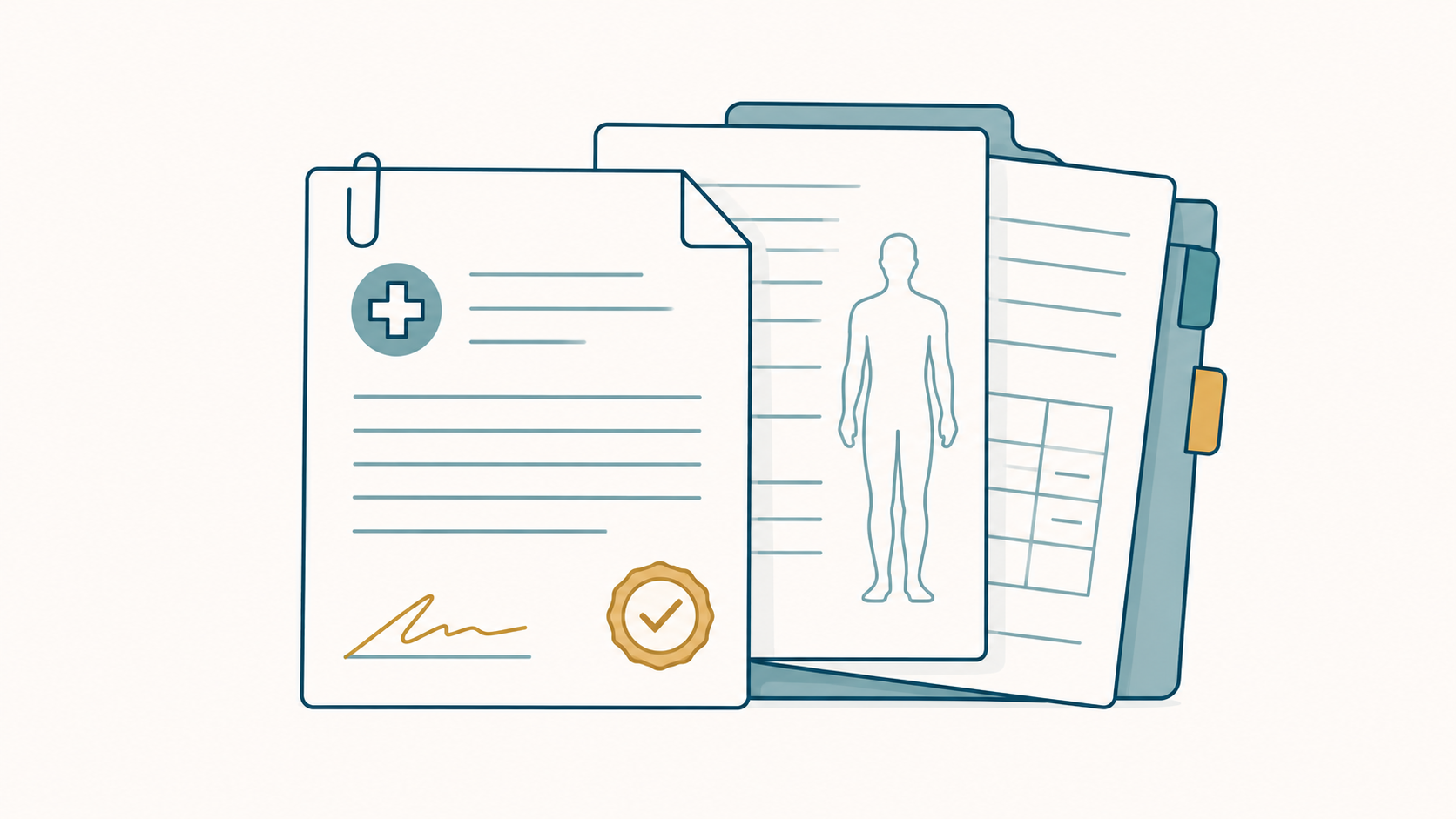 Illustration of organized medical records and documentation