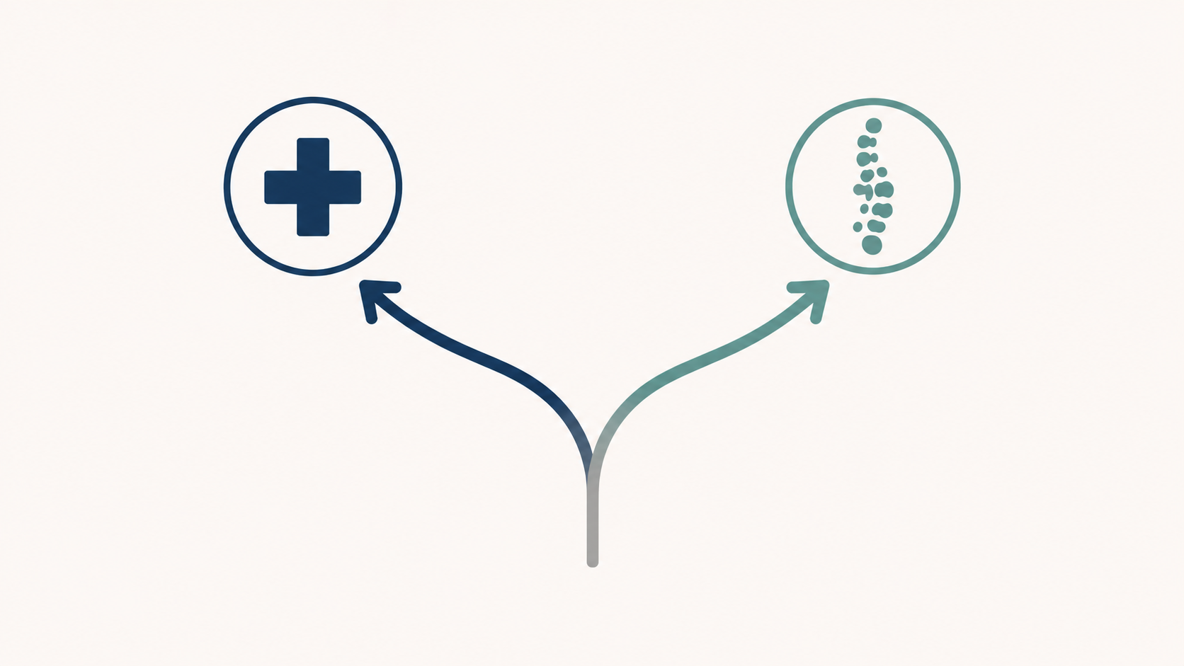Illustration showing the decision between ER and chiropractor