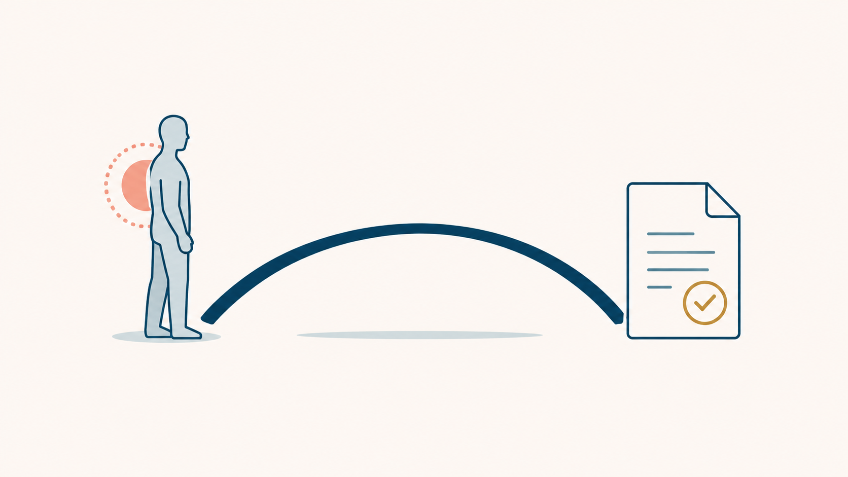 Conceptual illustration of a bridge connecting injury and resolution